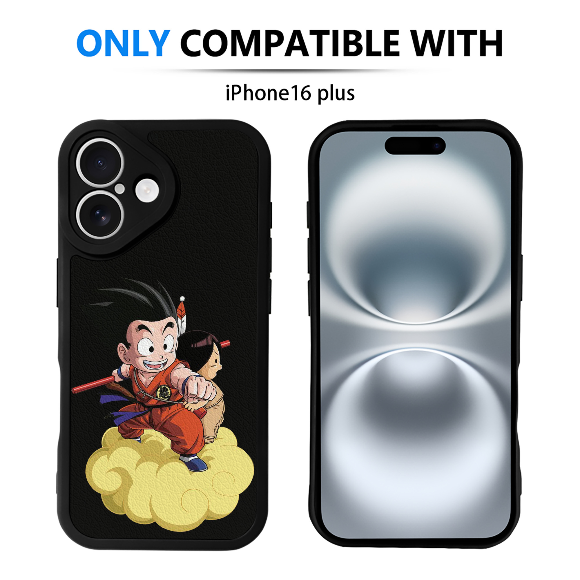 （画像用） ドラゴンボール 孫悟空（そん ごくう）Son Goku カカロット DRAGON BALL Kakarotto 【iPhone 16シリーズ対応】シリコンスマホケース（レザー調） 材質：シリコン